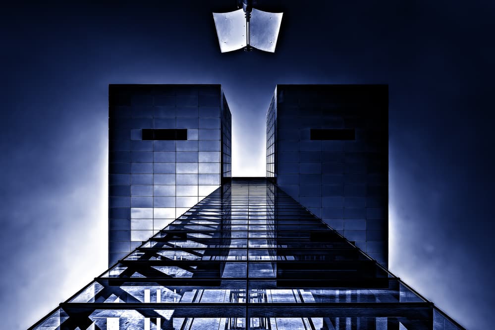 Modern Blue Architecture by Dennis Mohrmann — canvas wall art
