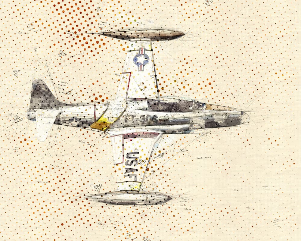 Vintage Jet Blueprint by Lembayung senja studio [Vintage Poster] — canvas wall art
