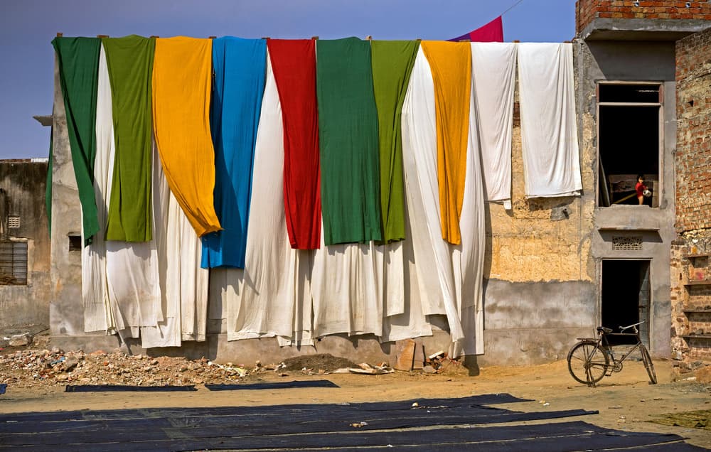 Colorful Drying Fabrics by Joe B N Leung — canvas wall art