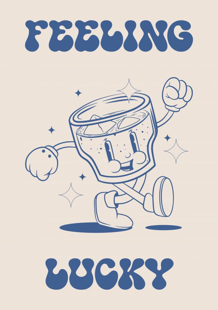 Feeling Lucky Drink Character by Alina Shulhouskaya — canvas wall art