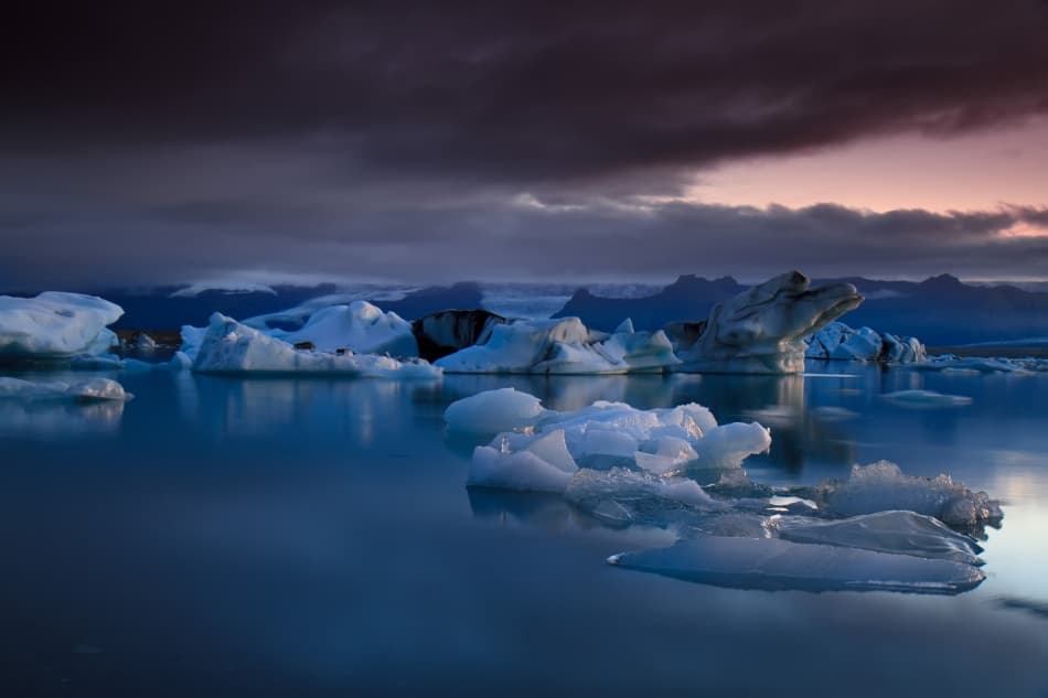 Twilight Glacier Lagoon by Amnon Eichelberg — canvas wall art
