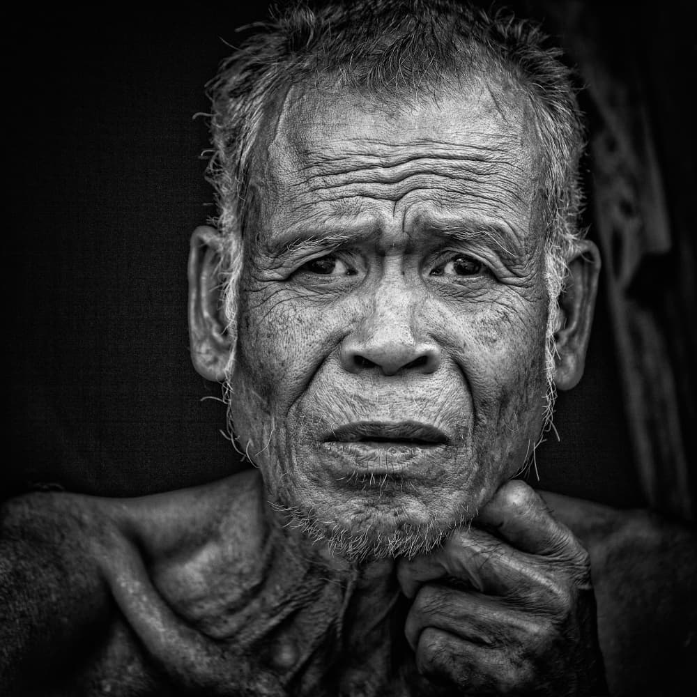Pensive Old Man by Stefan Nielsen — canvas wall art