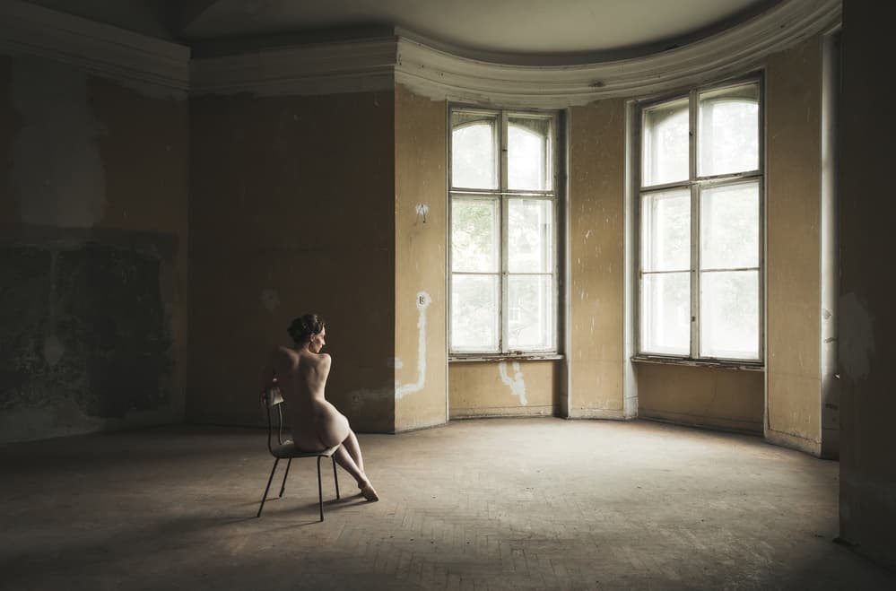 Nude Woman In Empty Room by Dorota Gorecka — canvas wall art