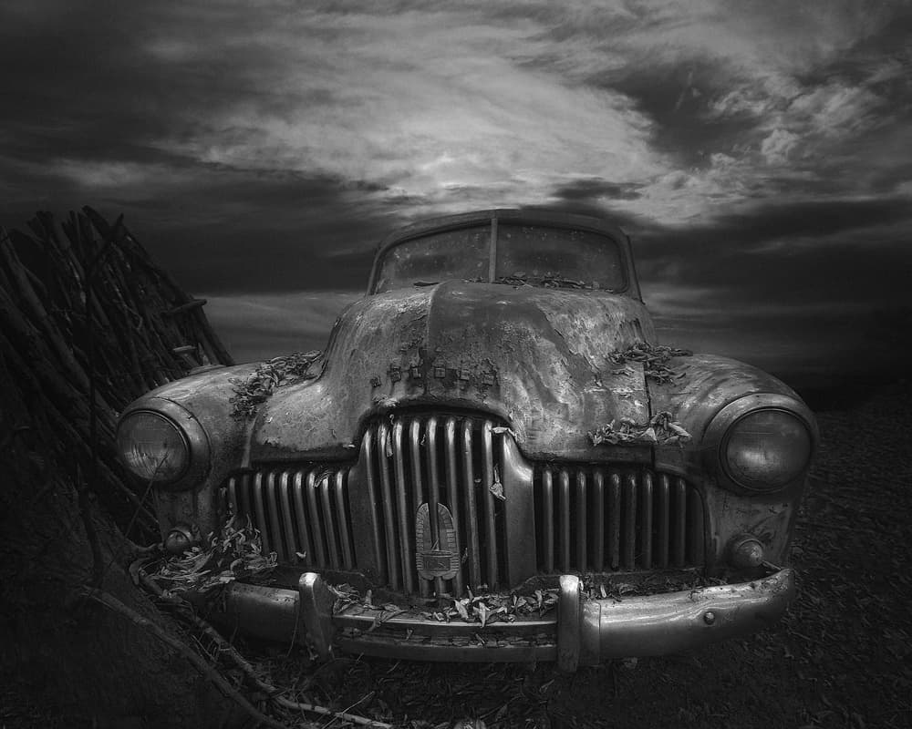 Rusty Vintage Car by Holger Droste — canvas wall art