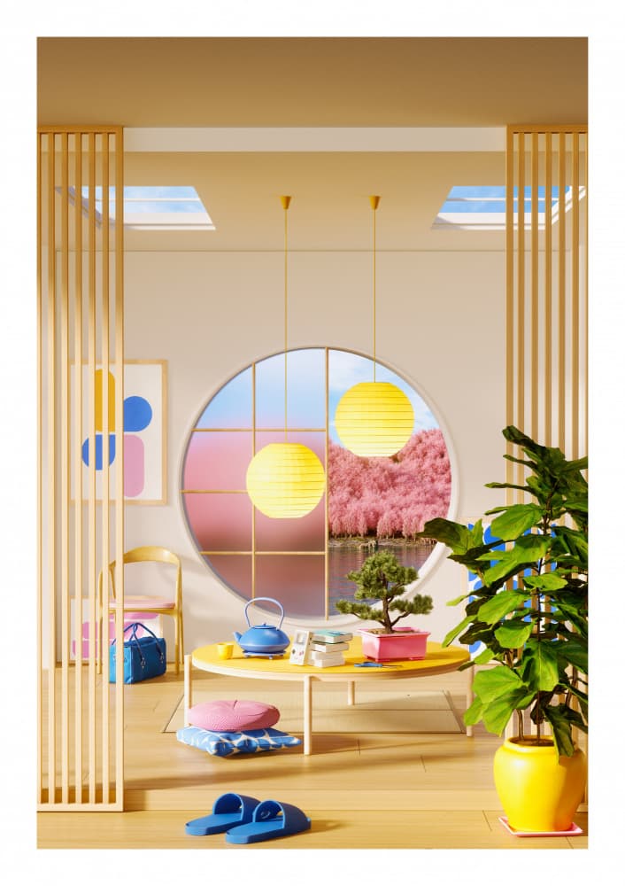 Japanese Spring Blossom Room by Brad Healy — canvas wall art