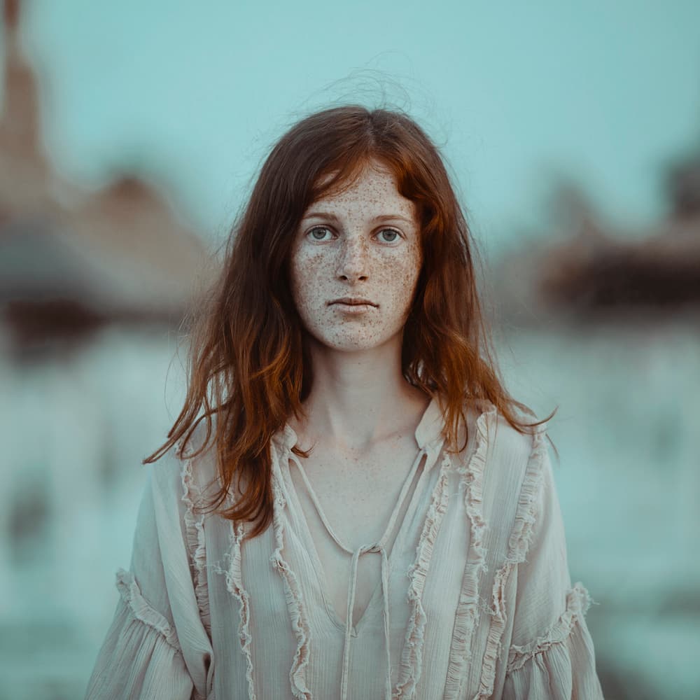 Serene Redhead Gaze by Raluca Arhire — canvas wall art