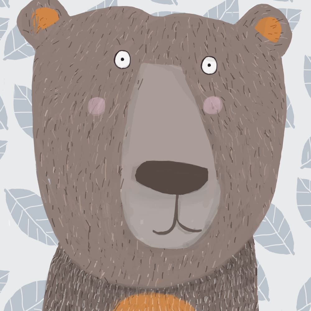 Whimsical Brown Bear by Carla Daly — canvas wall art