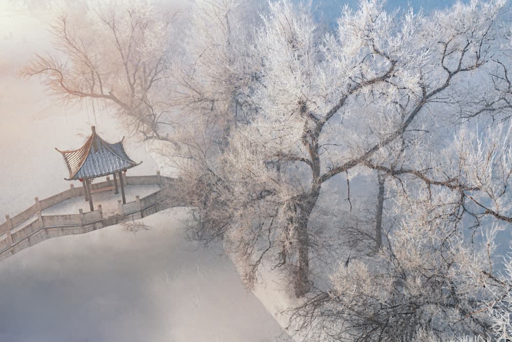 Winter Gazebo Dream by UU — canvas wall art