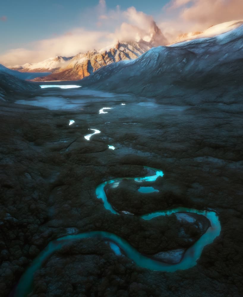 Glacial River Valley Dawn by Gu and Hongchao — canvas wall art