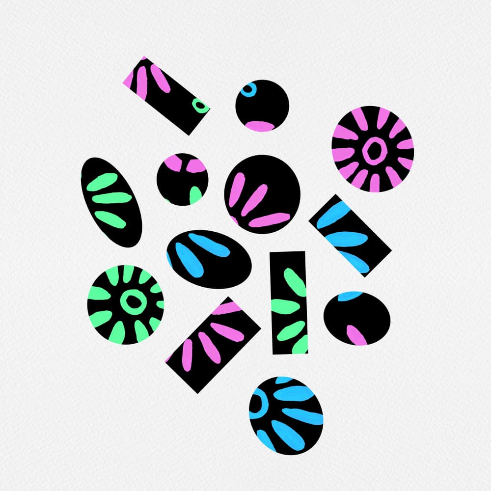 Vibrant Abstract Shapes by Michele Channell — canvas wall art