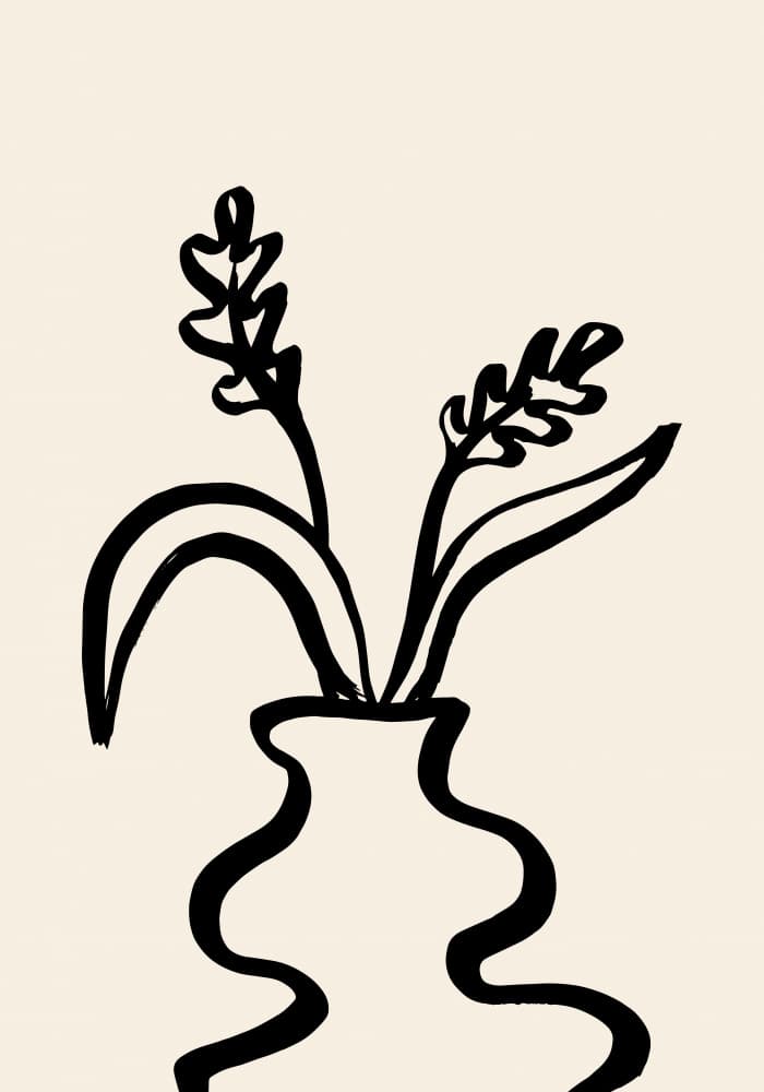 Minimalist Plants in Vase by Studio JKN — canvas wall art