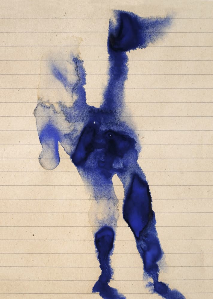 Abstract Blue Ink Blot by Joshua Hoskins — canvas wall art