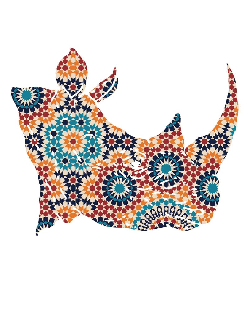 Moroccan Mosaic Rhino by Emiliano Deificus — canvas wall art