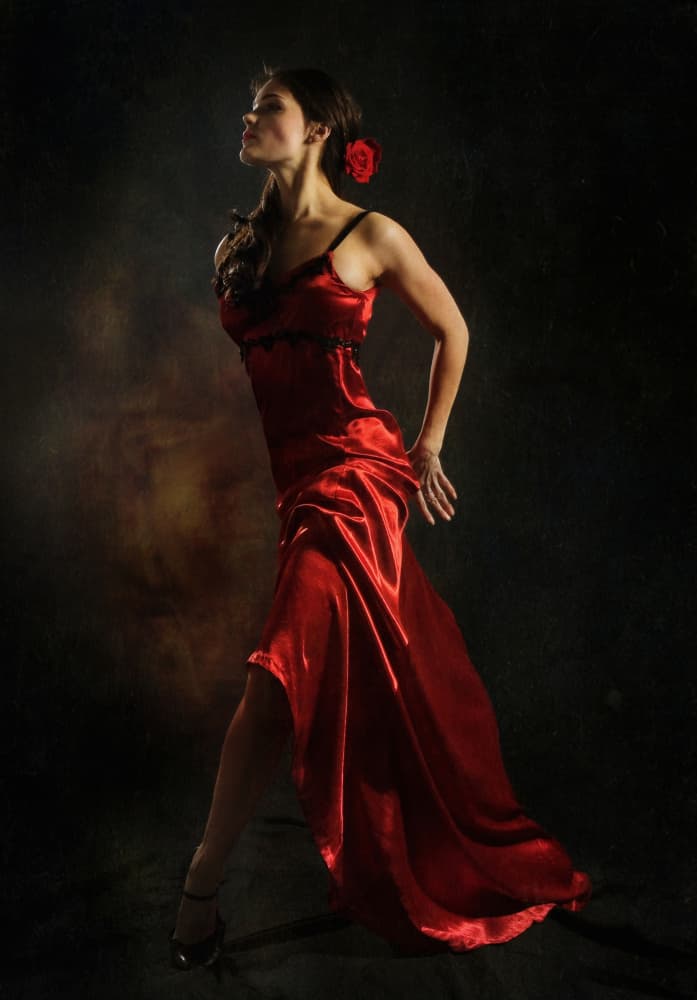 Flamenco Dancer in Red by miriana — canvas wall art