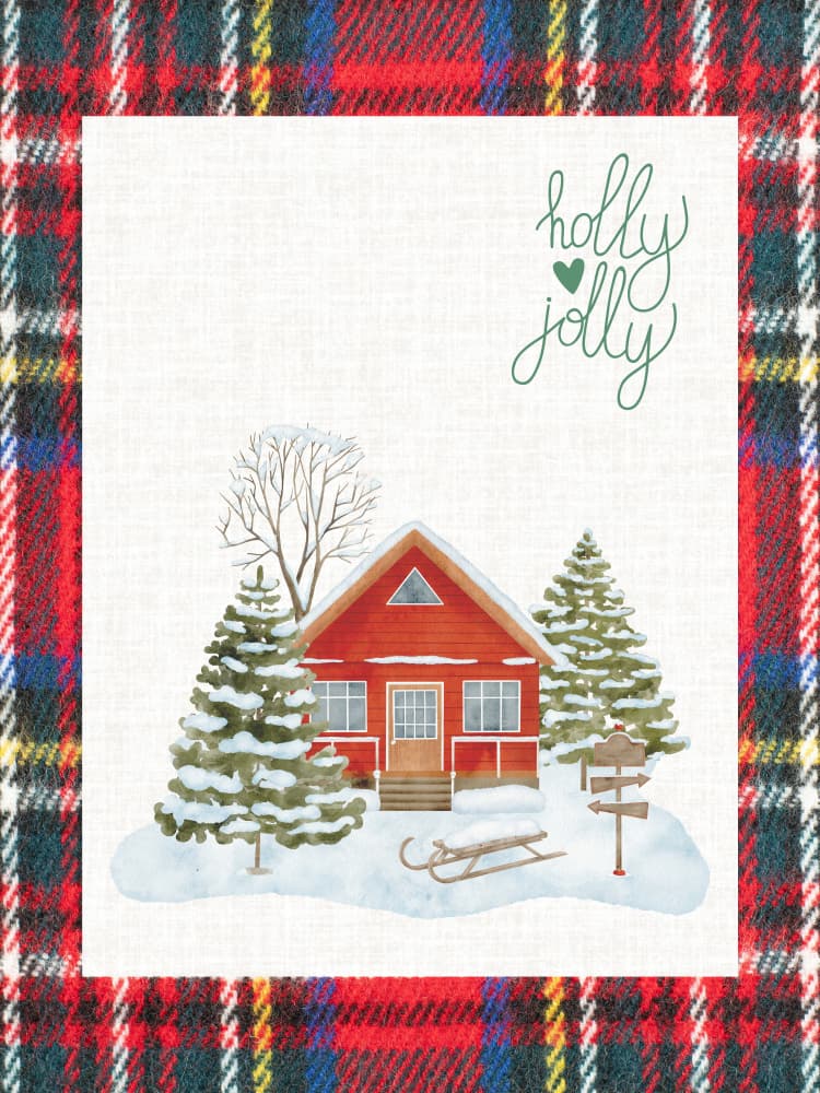 Holly Jolly Winter Cabin by Jolly and Dash — canvas wall art