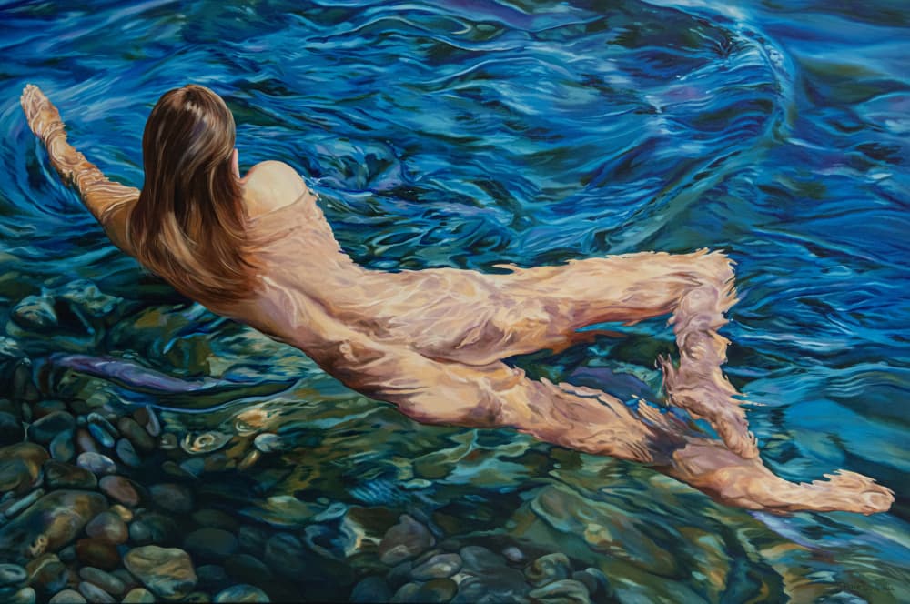 Swimming in Clear Water by PETER GOODHALL — canvas wall art