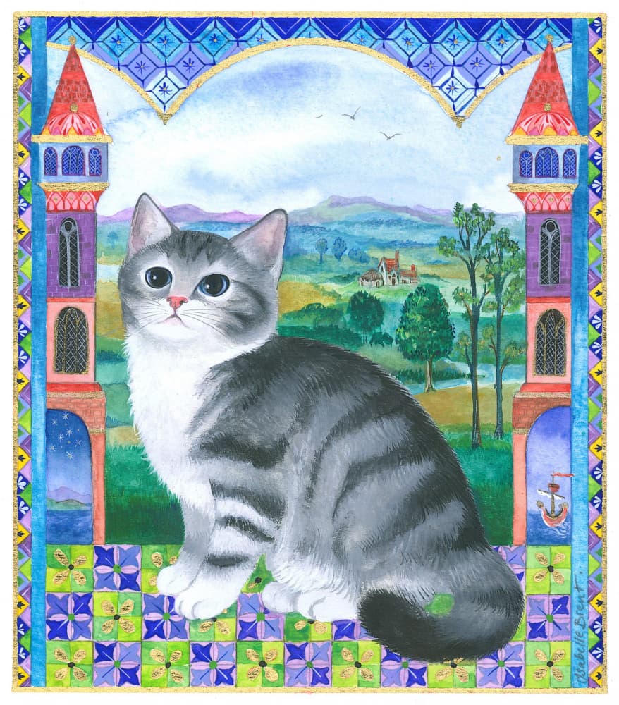 Gray Cat With Large Eyes by Isabelle Brent — canvas wall art