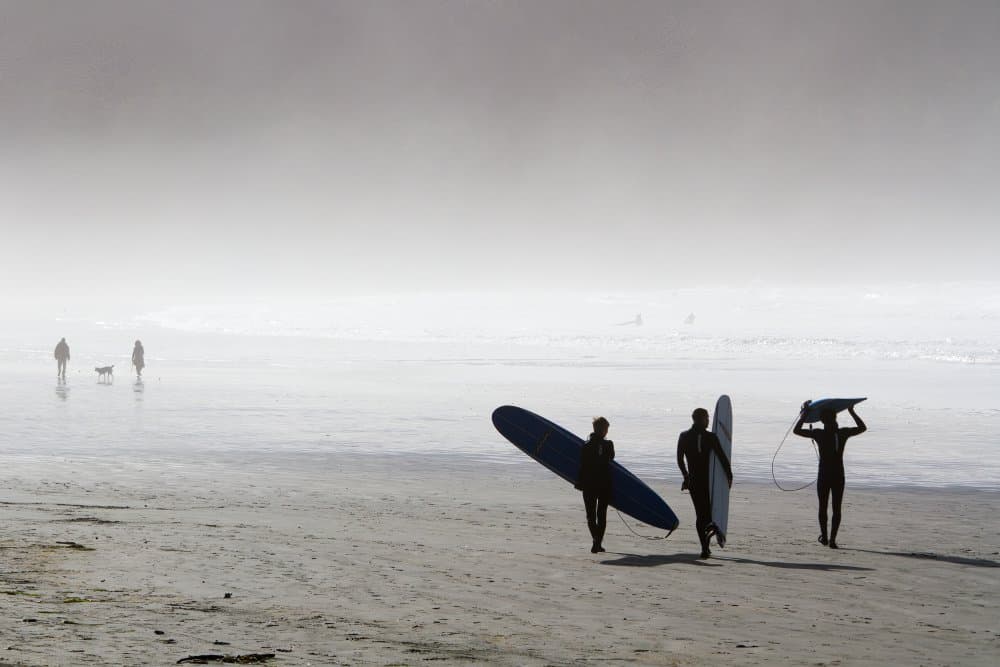 Misty Morning Surfers by Ugur Erkmen — canvas wall art