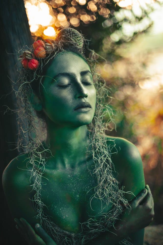 Mystical Green Woman by Prithul Das — canvas wall art