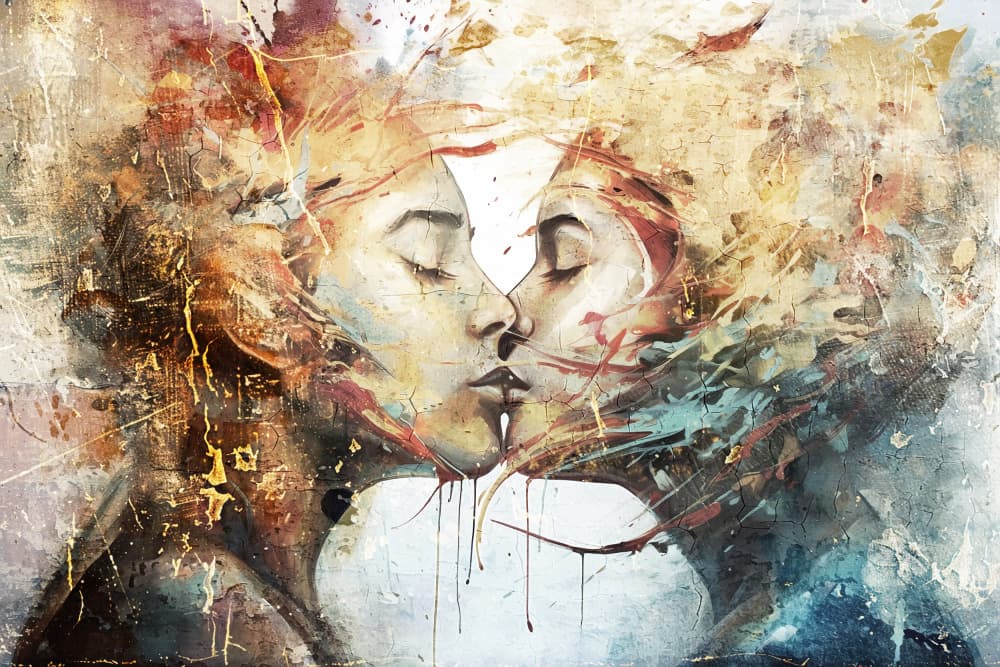 Soulful Kiss Connection by Rafal Kulik — canvas wall art