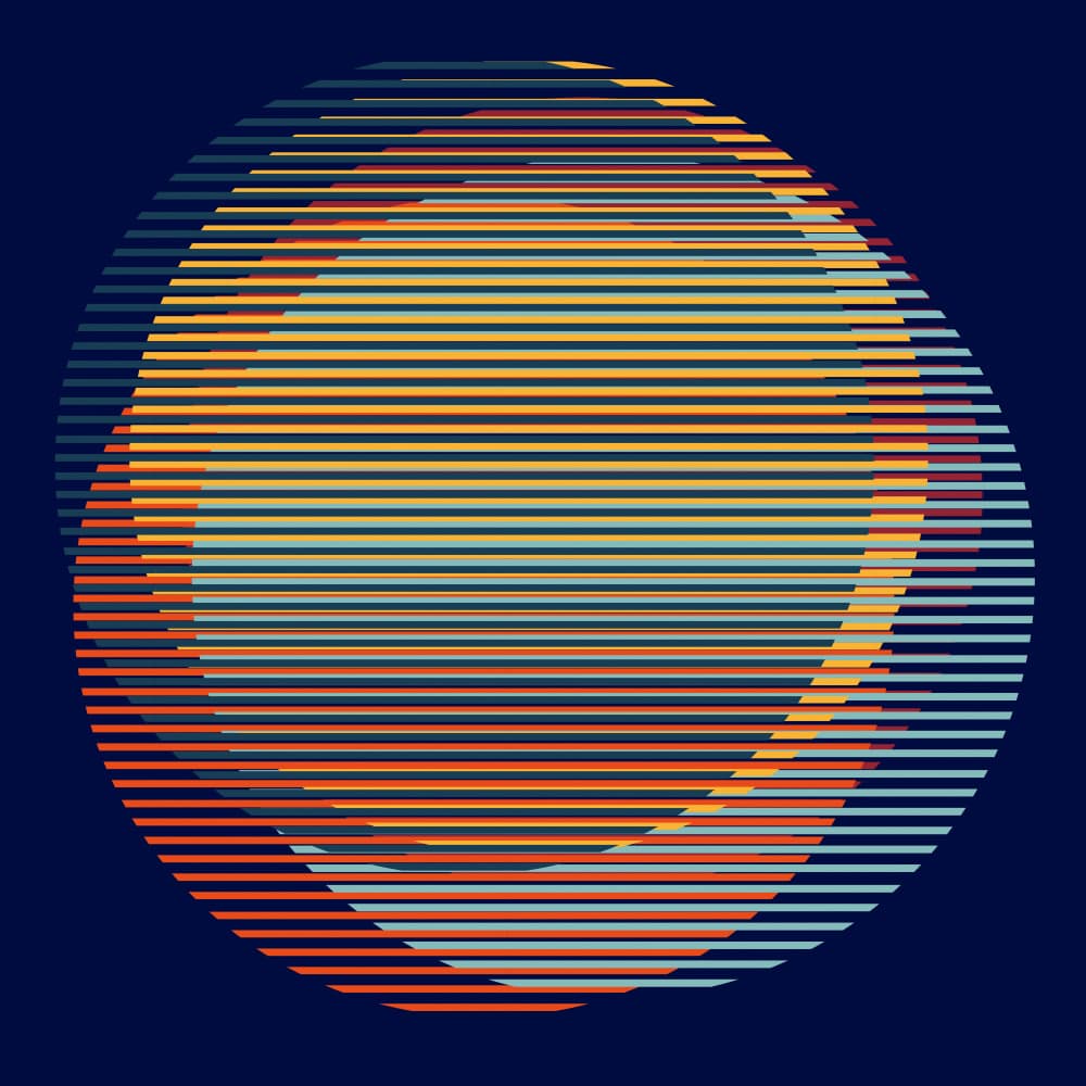 Gradient Stripe Sphere by Leigh Bagley — canvas wall art