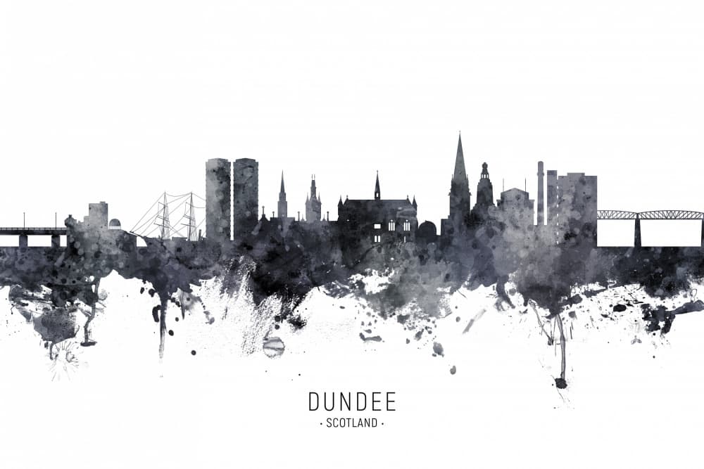 Dundee Scotland Skyline by Michael Tompsett — canvas wall art