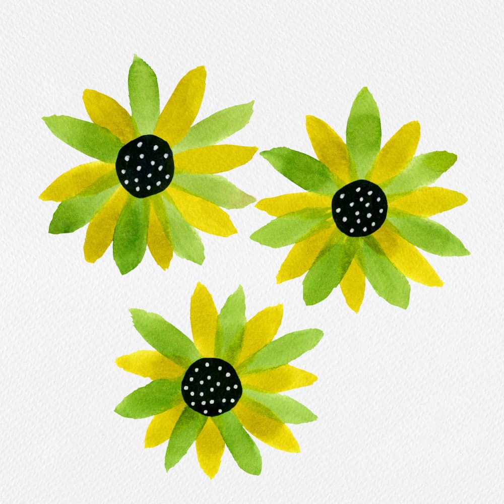 Cheerful Watercolor Flowers by Michele Channell — canvas wall art