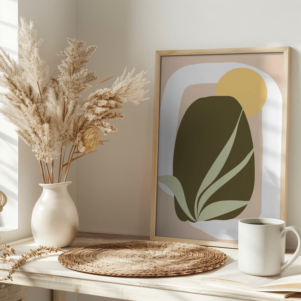 Pampas Grass Abstract Sun by Layla Oz — canvas wall art