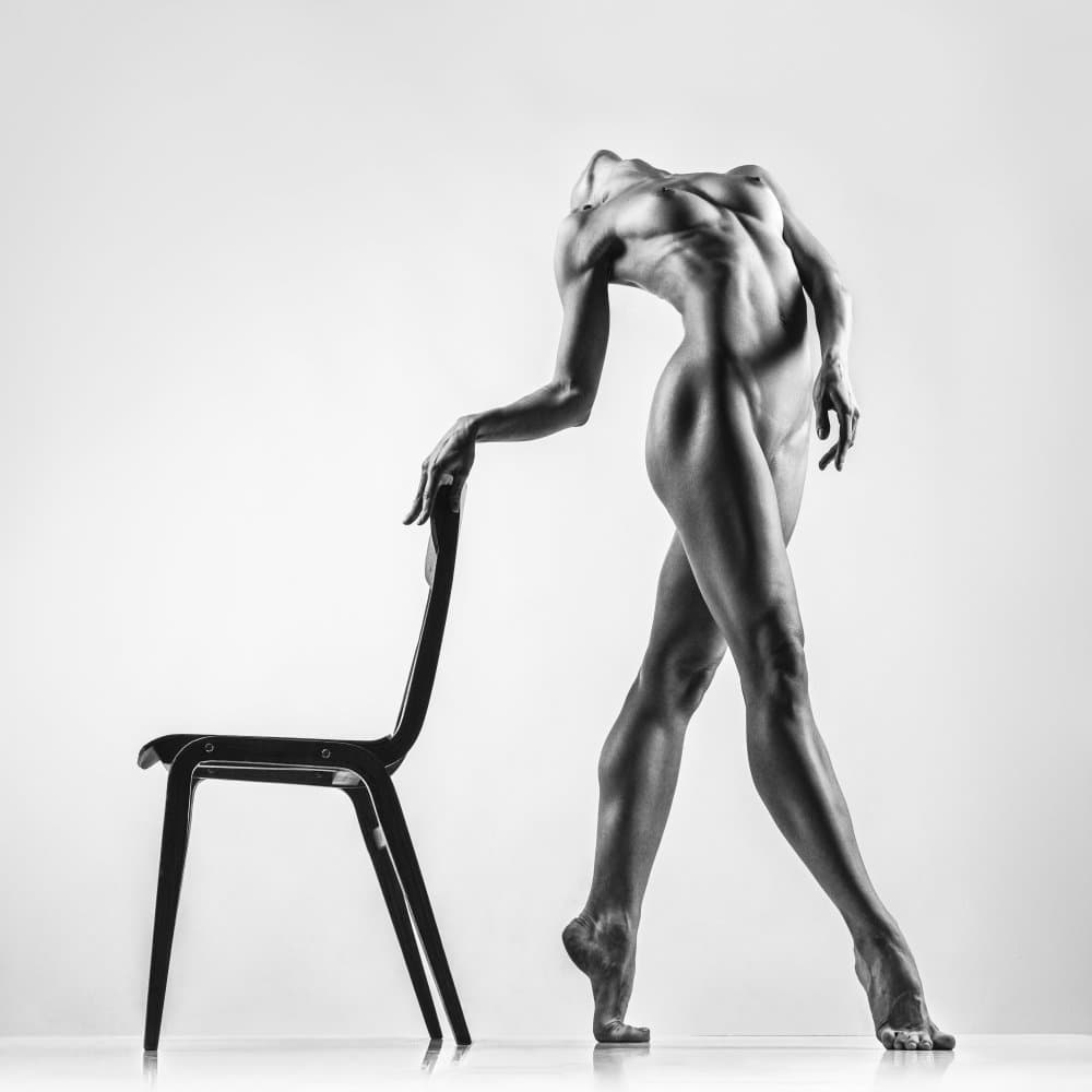 Elegant Dancer Pose by AURIMAS VALEVICIUS — canvas wall art