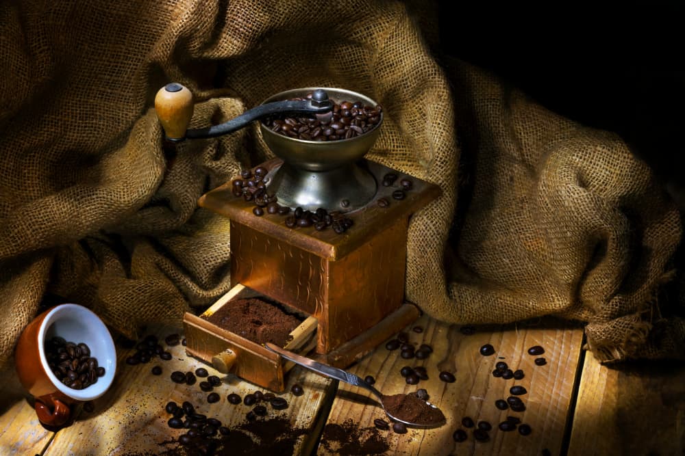 Rustic Coffee Grinder by Felice Angelino — canvas wall art