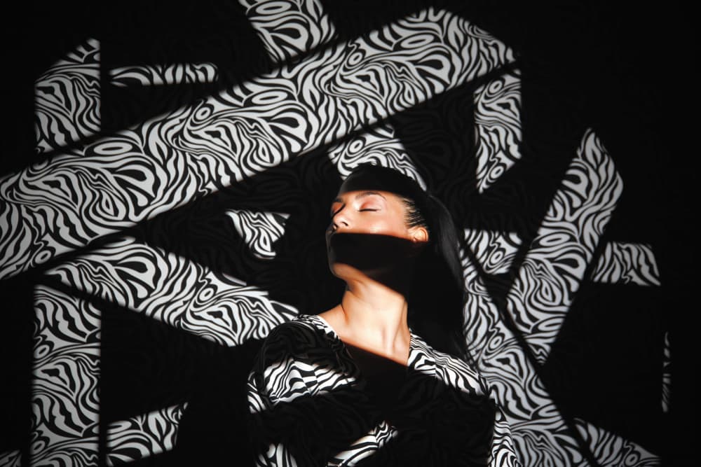 Optical Zebra Woman by Tali Stein — canvas wall art