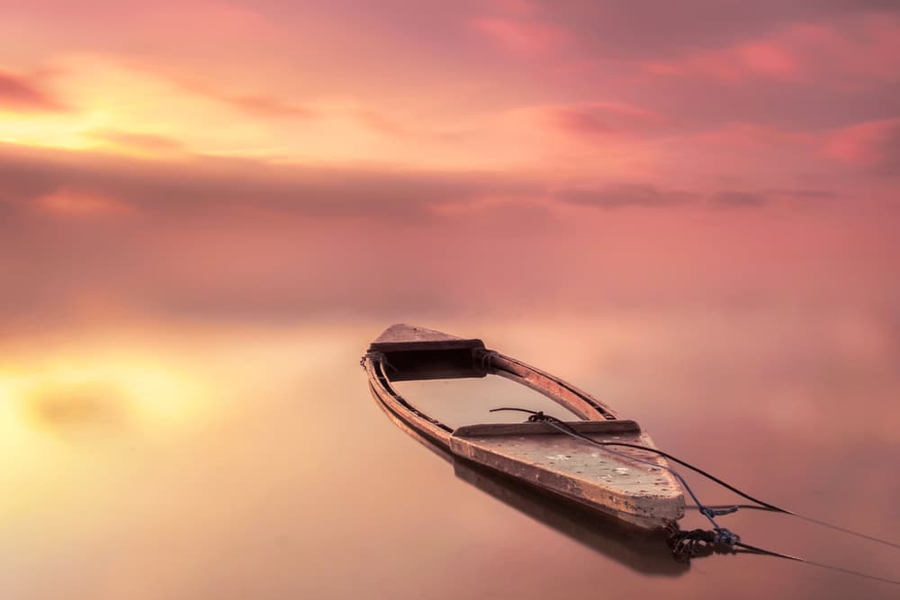 Pink Mist Boat by Joaquin Guerola — canvas wall art