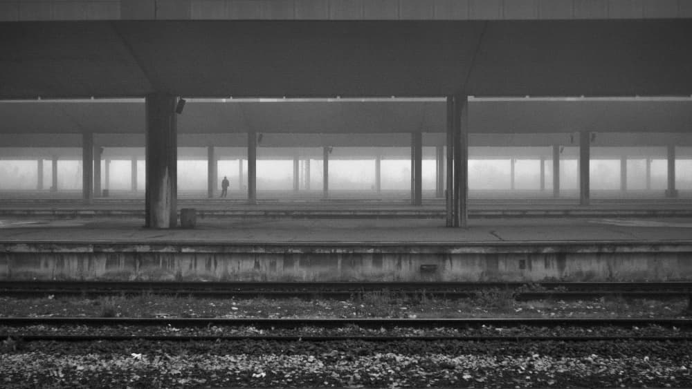Misty Station Solitude by Ivelina Berova — canvas wall art