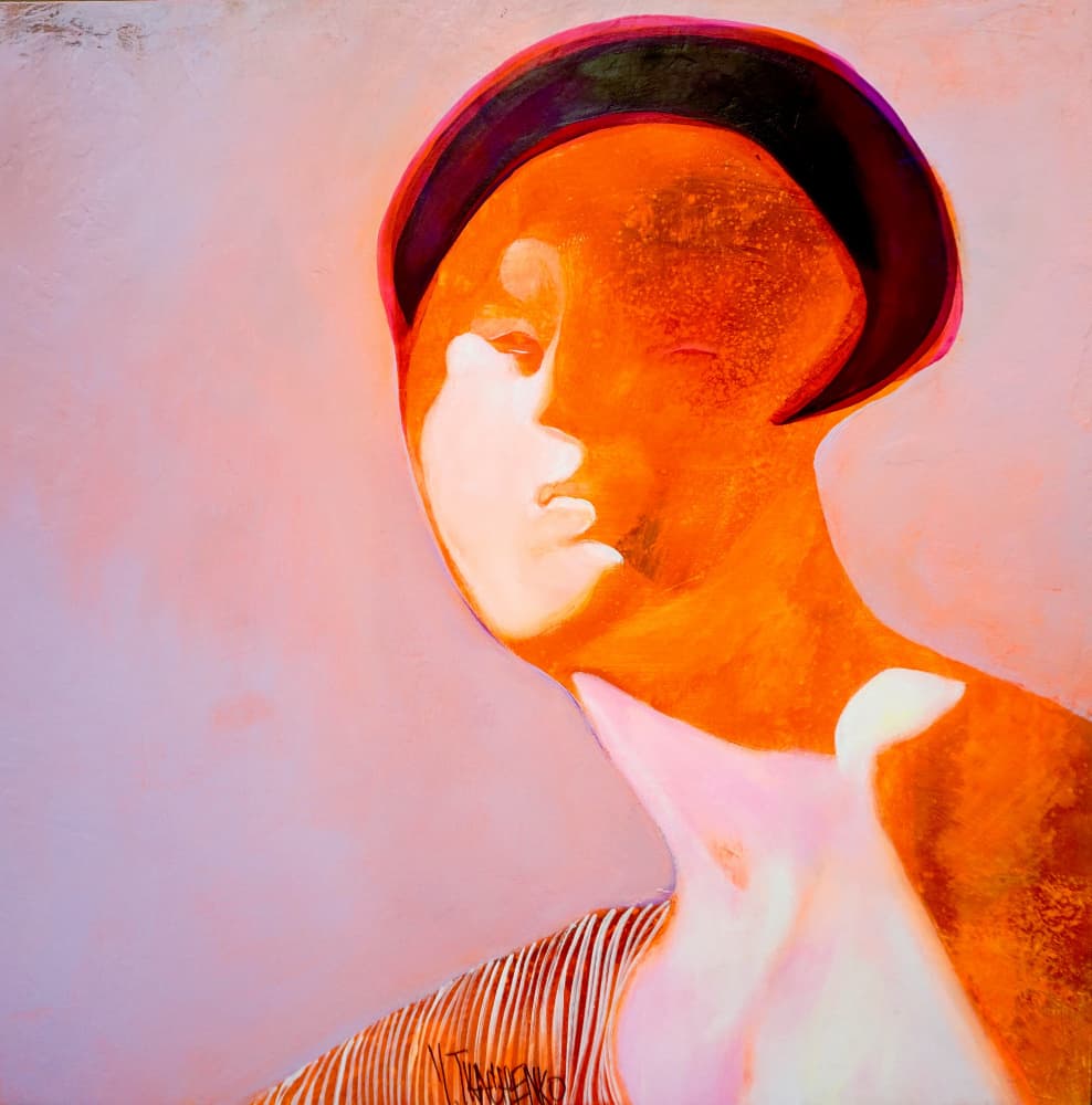 Serene Orange Profile by Victor Tkachenko — canvas wall art