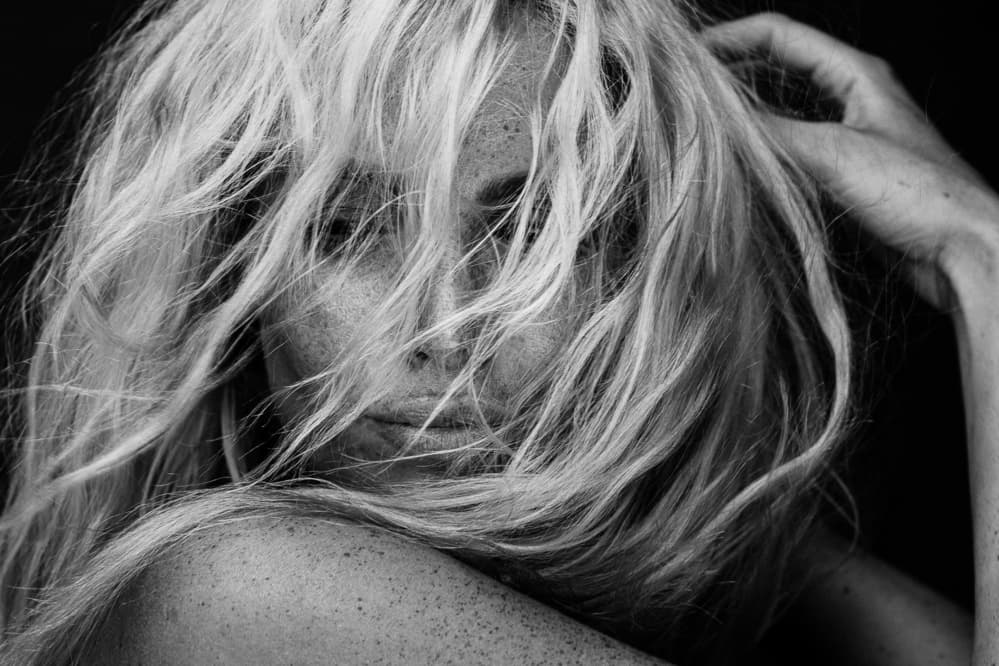 Windswept Blonde Portrait by Martin Krystynek MQEP — canvas wall art
