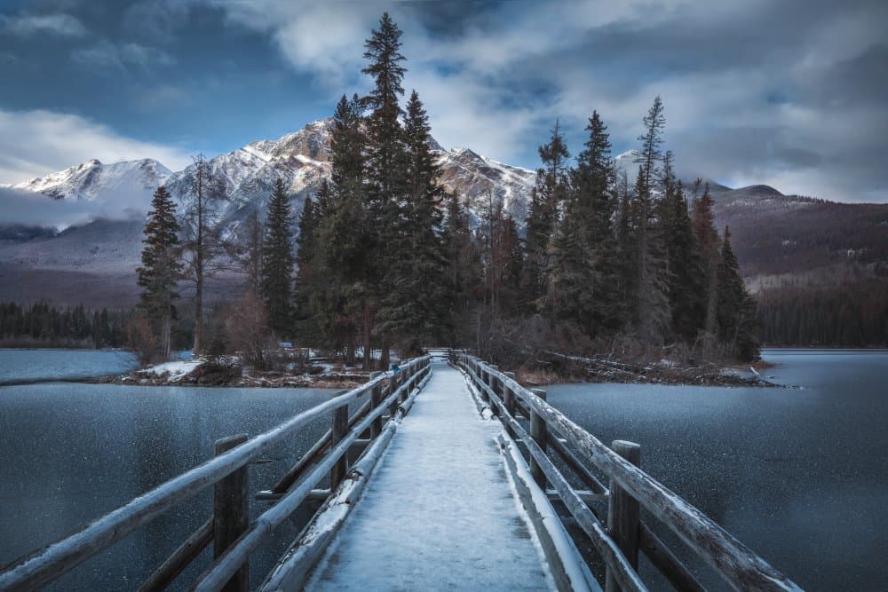 Winter Island Bridge by Ivan Macia — canvas wall art