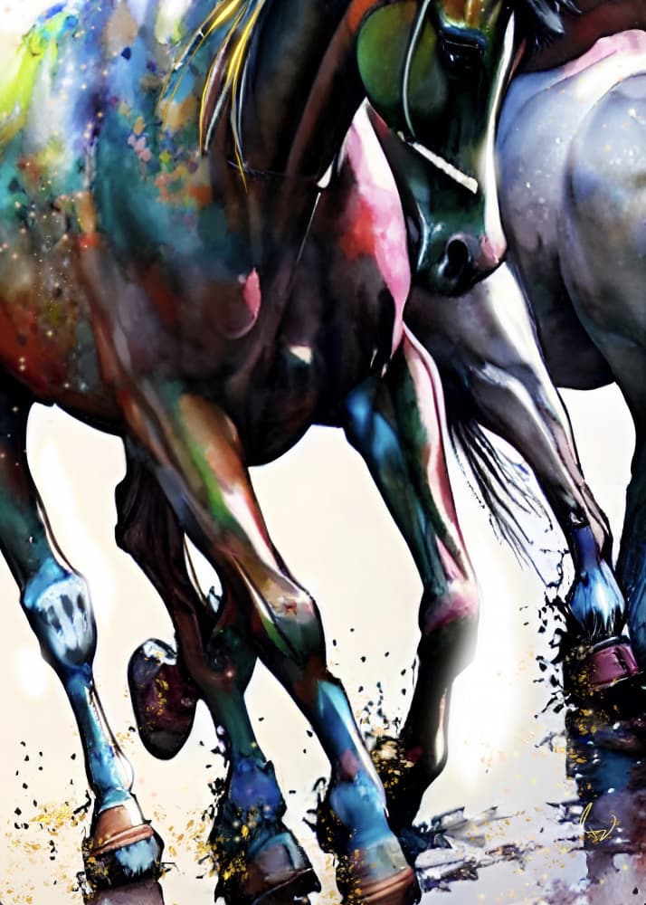 Vibrant Running Horses by Ruth Day — canvas wall art