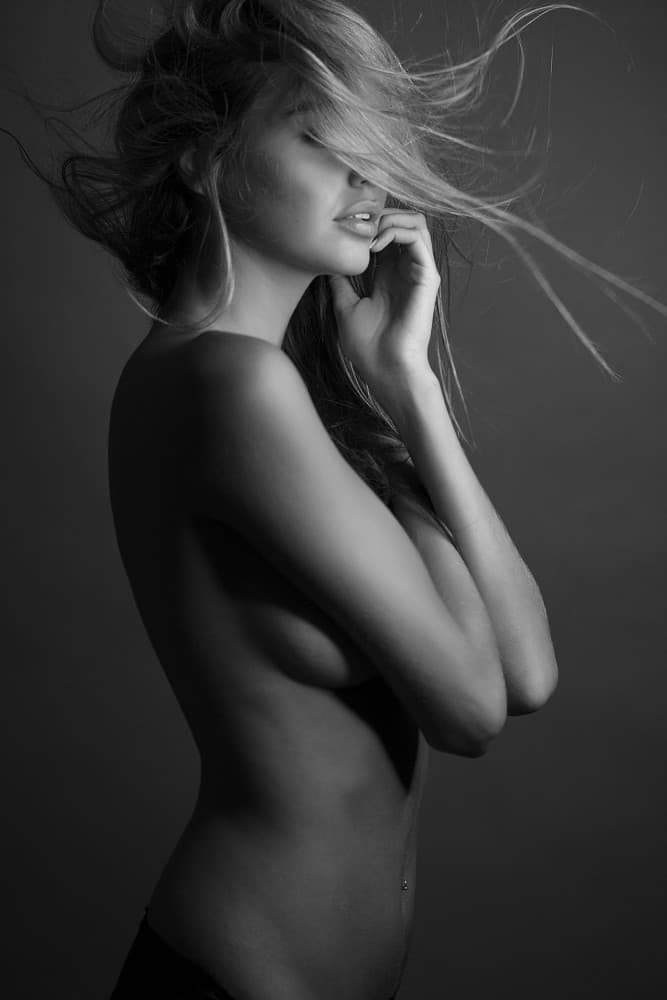 Sensual Woman Profile by Oren Hayman — canvas wall art
