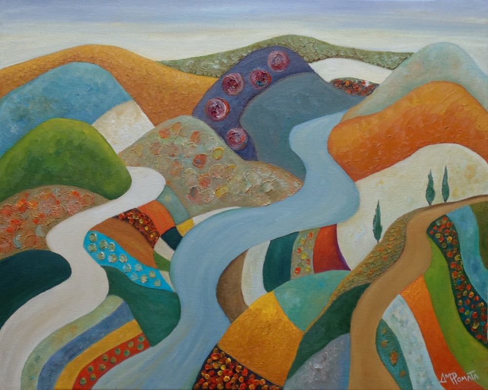 Colorful Rolling Landscape by Angeles M. Pomata — canvas wall art