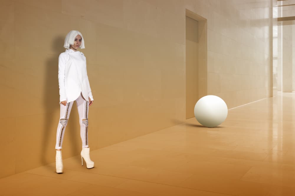 Futuristic Woman Hallway by Christine von Diepenbroek — canvas wall art