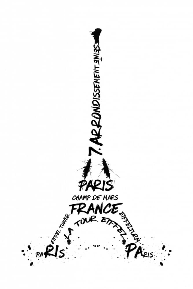 Paris Typographic Tower by Melanie Viola — canvas wall art