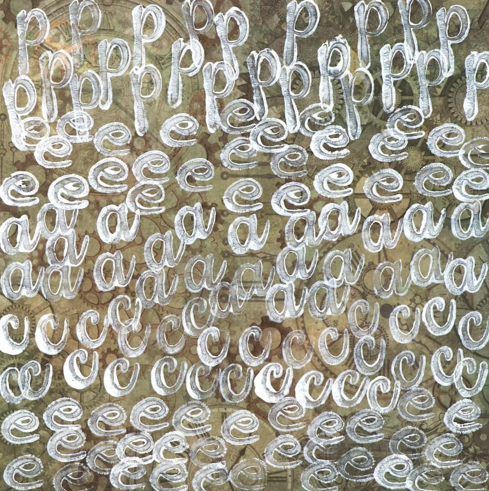 Steampunk Cursive Letters by Santhosh ch — canvas wall art