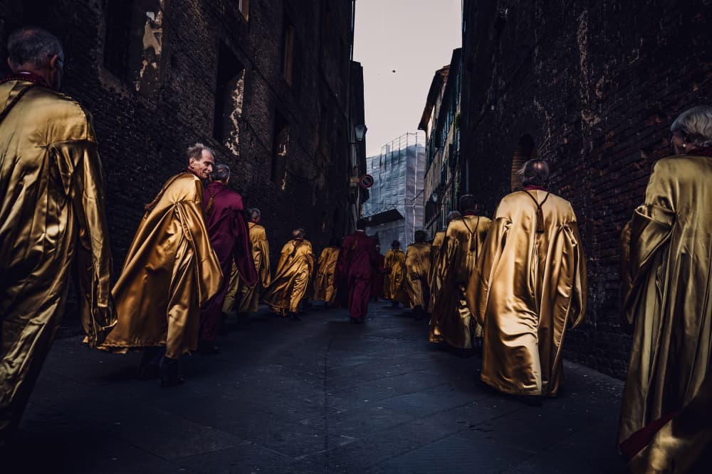 Golden Robes Procession by Marco Tagliarino — canvas wall art