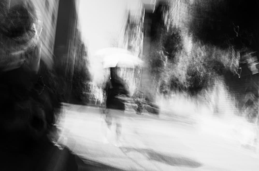Blurred City Umbrella by Swen MUN — canvas wall art