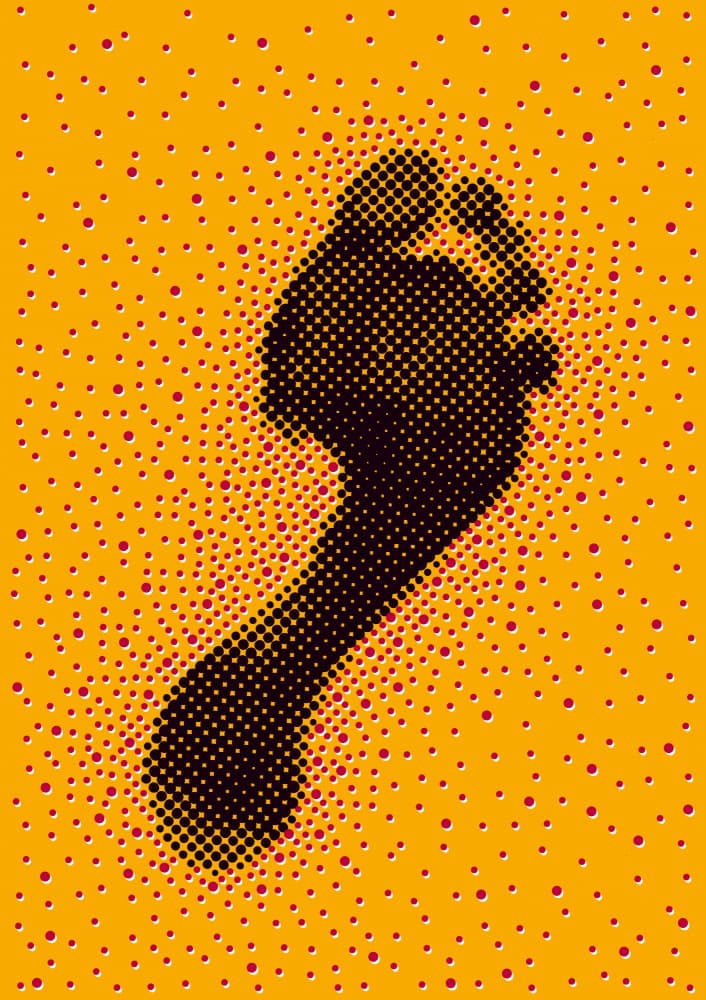 Orange Dotted Footprint by Carlo Kaminski — canvas wall art