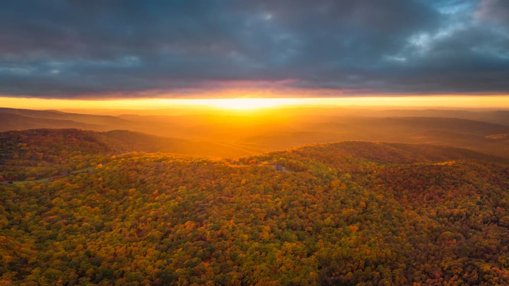 Autumn Mountain Sunset by Jianping Yang — canvas wall art