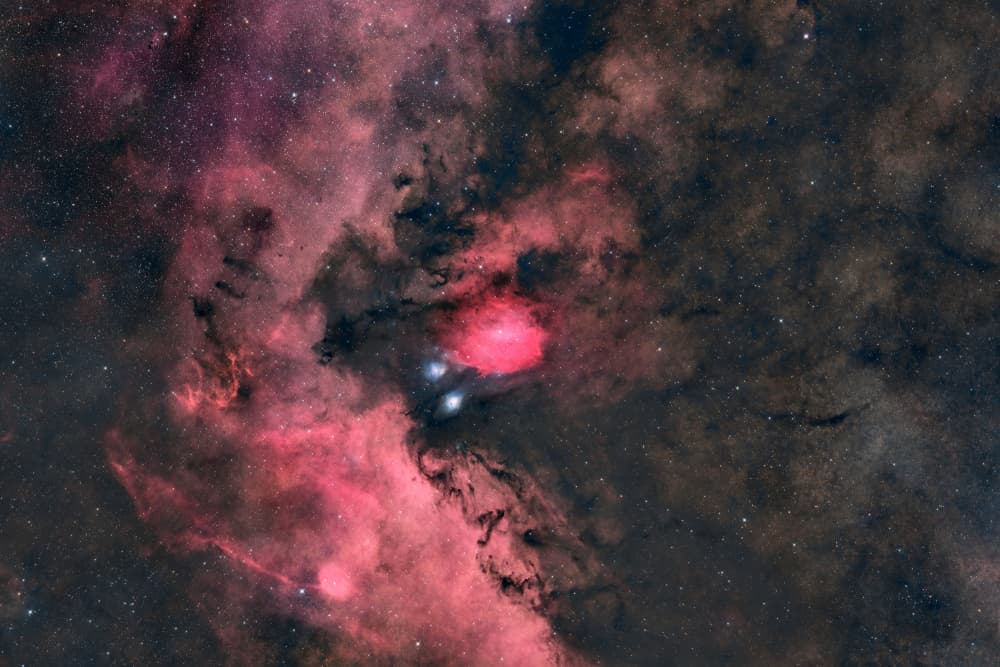 Crimson Cosmic Clouds by Vikas Chander — canvas wall art