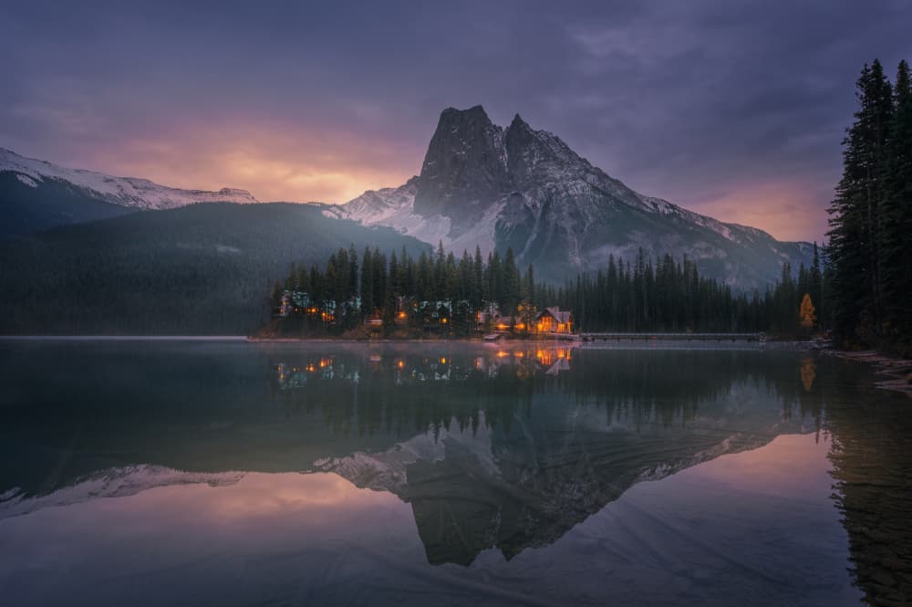Serene Mountain Lake Reflection by David Martin Castan — canvas wall art