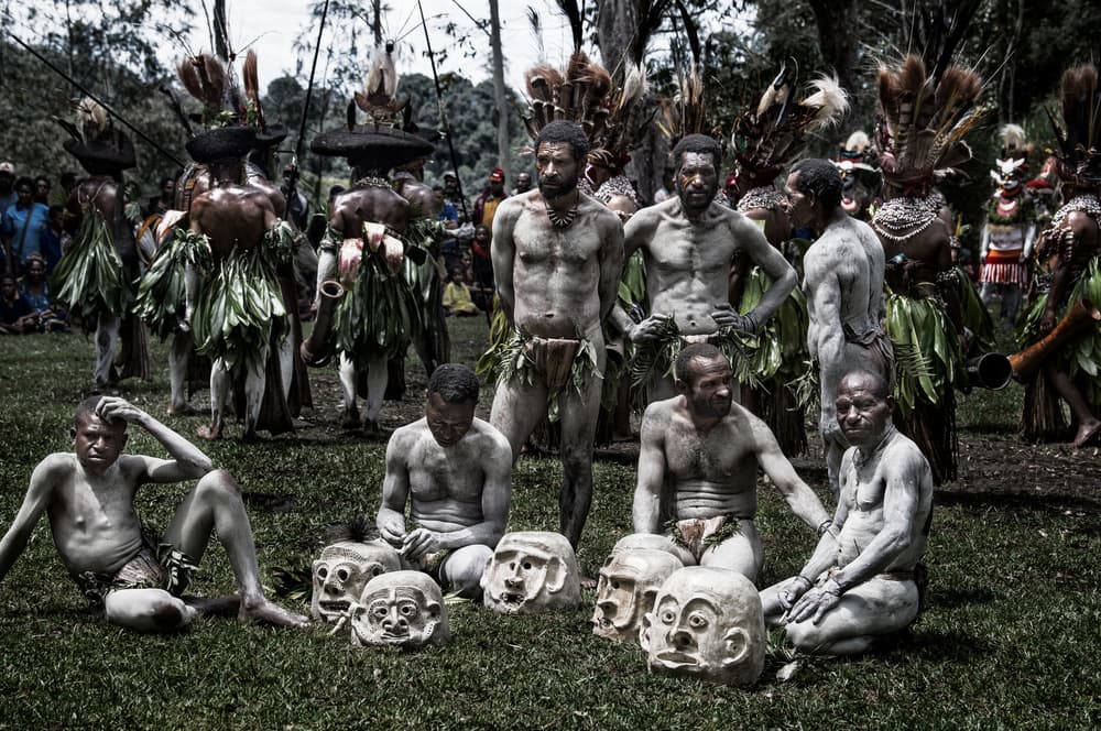 Papuan Tribal Ceremony by Joxe Inazio Kuesta Garmendia — canvas wall art