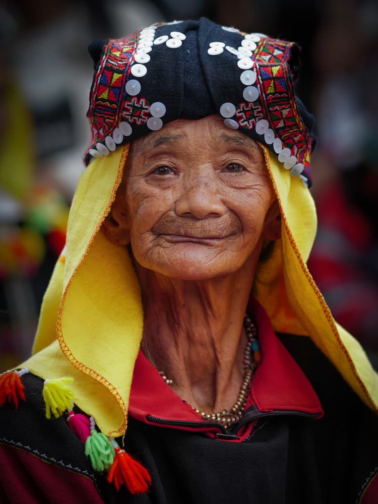 Smiling Elder in Costume by HuongHoang — canvas wall art